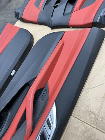 21-24 BMW G82 M4 Coupe Front & Rear Door Cards Panels 5143790492 Fiona Red