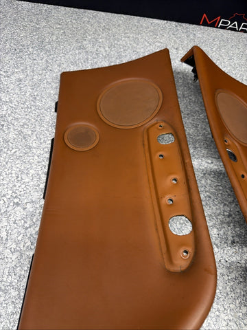01-06 BMW E46 M3 Convertible Door Upper Arm Rest Armrest Pads Cinnamon