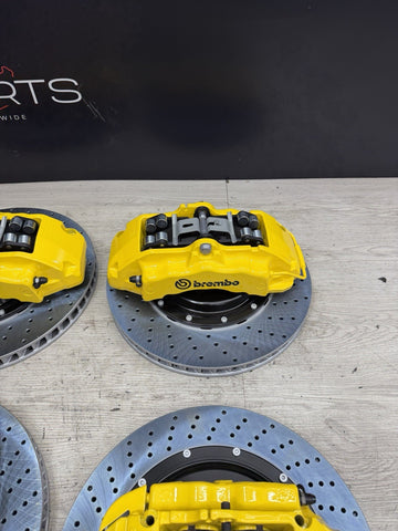 NEW 95-99 BMW E36 M3 BREMBO Big Brake Kit Yellow Calipers Rotors Set Plug Play
