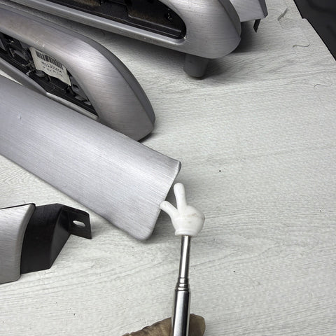 01-06 BMW E46 M3 Convertible Interior Armrests Trim Set Brushed Aluminum *Notes*