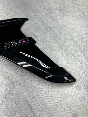 OEM BMW F97 X3M Left Driver Fender Grille Grill Vent Trim Air Duct Cover Black