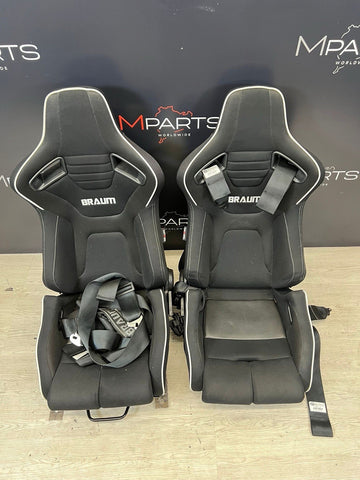 BMW Front BRAUM Sport Seats Black Pair