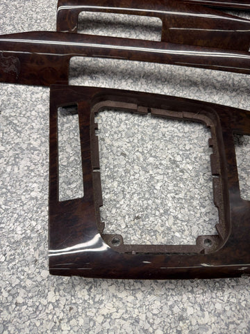 99-05 BMW E46 Sedan 8-Piece Interior Wood Trim Set Center Console OEM *Notes*