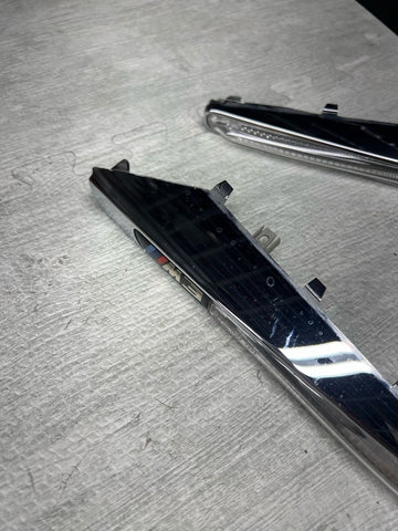 08-13 BMW E90 E92 E93 M3 Front Fender Grilles Side Marker Light Chrome Trims OEM