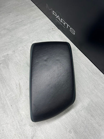 16-21 OEM BMW F87 M2 Center Armrest Tray Console Black Leather Blue Stitch