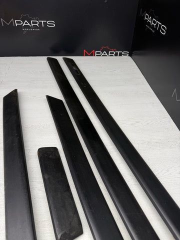BMW E36 M3 Sedan 1992-1998 Black Door Mouldings Trims Set OEM