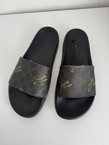 Gucci Mens Pursuit Gg Supreme Tiger Slides Size 11 US Mens