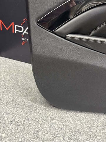 15-20 BMW F82 F83 M4 Front Left Driver Black Leather Door Card Panel