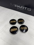 BBS Wheel Center Caps Logos Emblem Black Gold 56.24.120 70mm Set Of 4