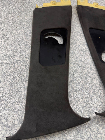 99-03 BMW E39 M5 B-Pillar Column Interior Upper Cover Pair Alcantara OEM