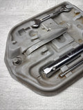 BMW OEM E30 TRUNK LID TOOL KIT TRAY REAR FLAP GRAY + TOOLS 71111128911
