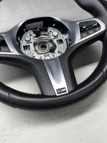 BMW 19-25 M340i 330i G20 M-Sport Front Leather Steering Wheel Complete OEM
