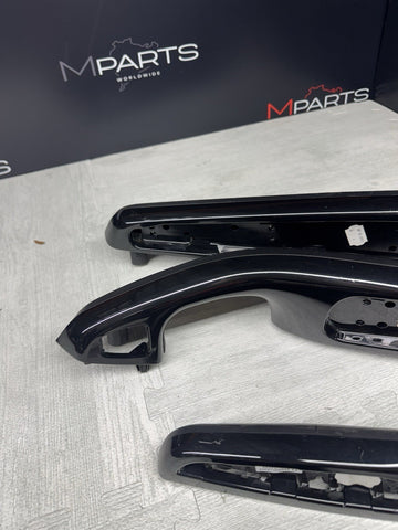 01-06 BMW E46 M3 Convertible Interior Armrests Trim Set Piano Black *NOTES