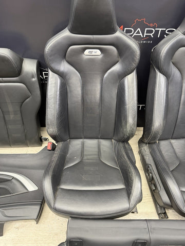BMW 15-20 F82 M4 Coupe Merino Black Leather Seats & Panels Set