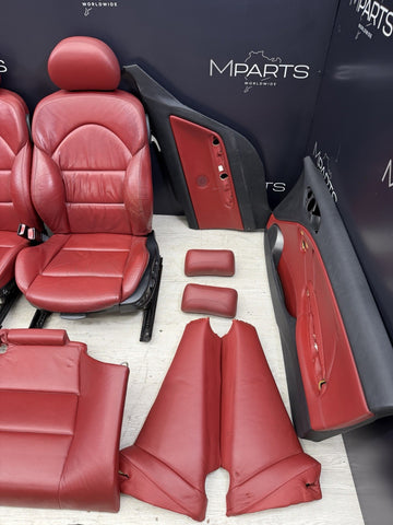 OEM BMW E46 M3 Coupe Leather Seats Door Panels Interior Imola Red Powered Heated