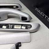 01-06 BMW E46 M3 Coupe Interior Armrests Trim Set Brushed Aluminum *Tab*