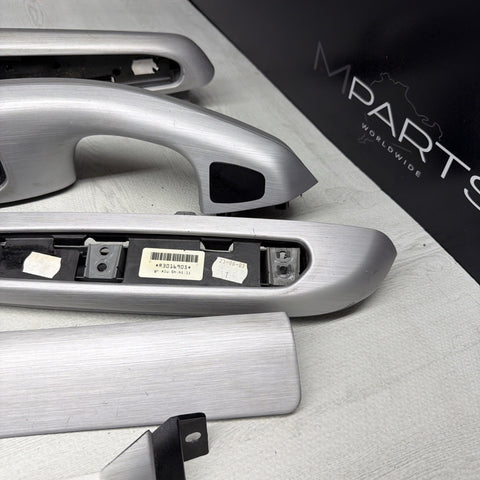 01-06 BMW E46 M3 Coupe Interior Armrests Trim Set Brushed Aluminum *Tab*