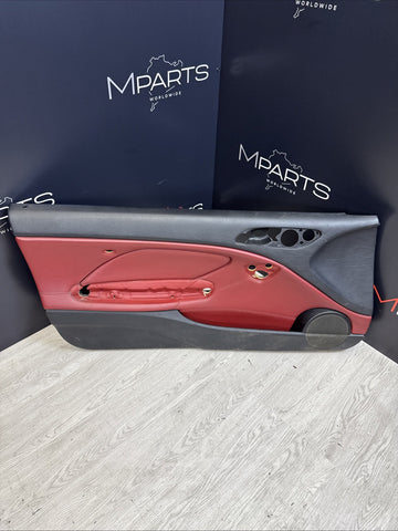 01-06 BMW E46 M3 FRONT LEFT DRIVER SIDE DOOR PANEL CARD IMOLA RED OEM