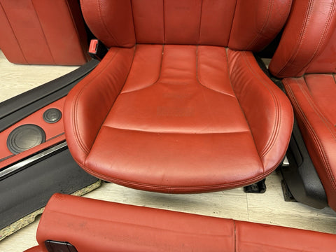 OEM BMW 15-20 F82 M4 Competition Seats & Panels Leather Red / Sakhir Orange