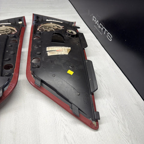 01-06 BMW E46 M3 Convertible Rear Left Right Door Cards Panels Trims Imola Red