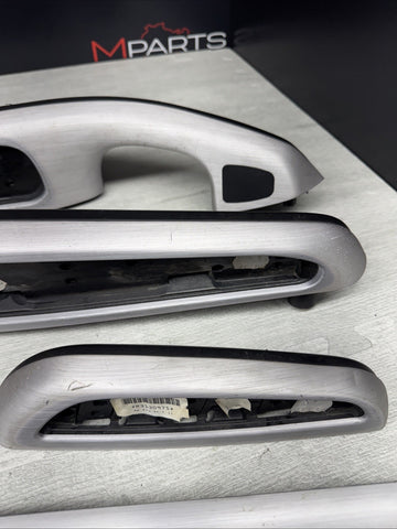 01-06 BMW E46 M3 Convertible Interior Armrests Trim Set Brushed Aluminum *Notes*