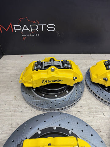 NEW 95-99 BMW E36 M3 BREMBO Big Brake Kit Yellow Calipers Rotors Set Plug Play