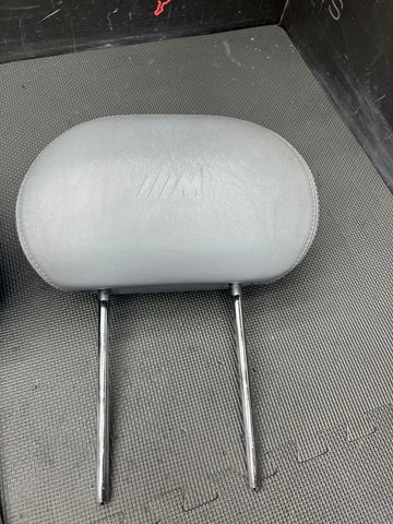 2001-2006 BMW E46 M3 Coupe Front Seat Headrests Grey Leather OEM
