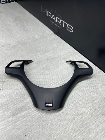 08-13 BMW E90 E92 E93 M3 Lower Steering Wheel Trim Cover Plate Black