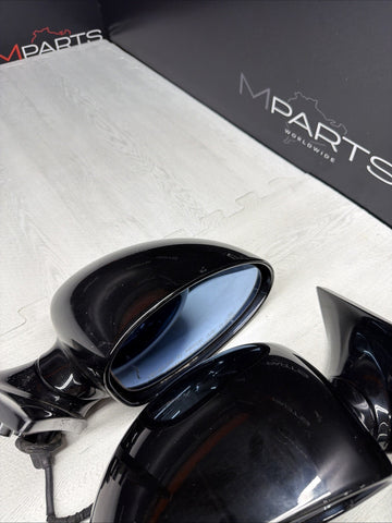 01-06 BMW E46 M3 Side View Door Mirrors Pair Jet Black