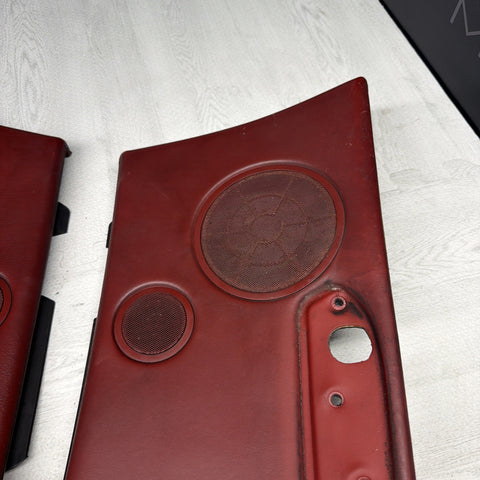 01-06 BMW E46 M3 Convertible Rear Left Right Door Cards Panels Trims Imola Red