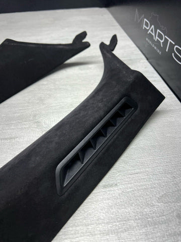 18-24 BMW F92 F93 M8 Front A Pillars Covers Trims Alcantara OEM Pair