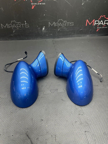 00-02 BMW Z3M Genuine Pair Door Mirrors Estoril Blue