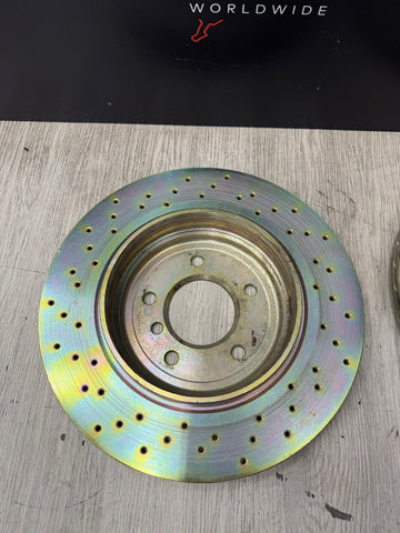 Pair Set of 2 Rear Brembo Brake Disc Rotors X-Drilled Sport BMW E46 330i