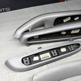 01-06 BMW E46 M3 Coupe Interior Armrests Trim Set Brushed Aluminum *Tab*