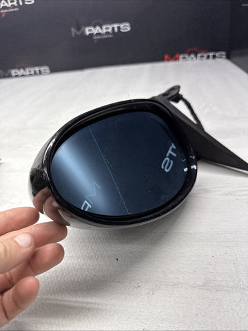 01-06 BMW E46 M3 Side View Door Mirrors Pair Jet Black *Sun Fading*
