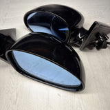 01-06 BMW E46 M3 Side View Door Mirrors Pair Jet Black *Sun Fading*