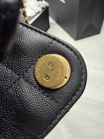 NEW CHANEL Mini 25 Hobo Bag Black Quilted Gold Chain  Women's Shoulder Strap