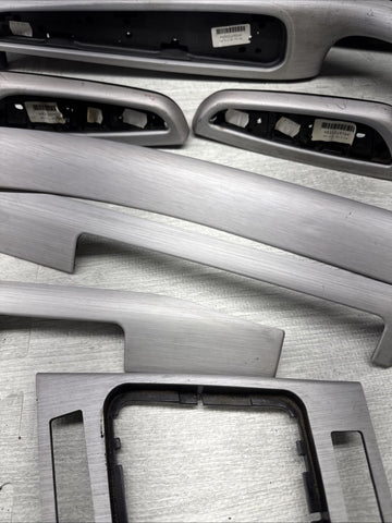 01-06 BMW E46 M3 Convertible Interior Armrests Trim Set Brushed Aluminum *Notes*