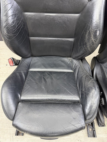 BMW E46 M3 Coupe Front Sport Seats Pair Black Napa Leather 2001-2006 OEM