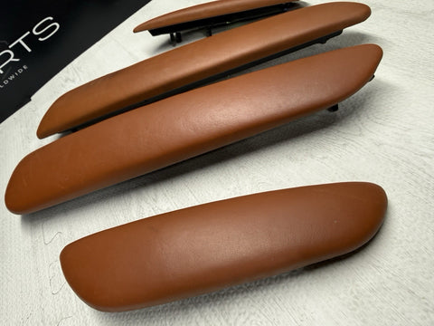 01-06 BMW E46 M3 Convertible Door Upper Arm Rest Armrest Pads Cinnamon
