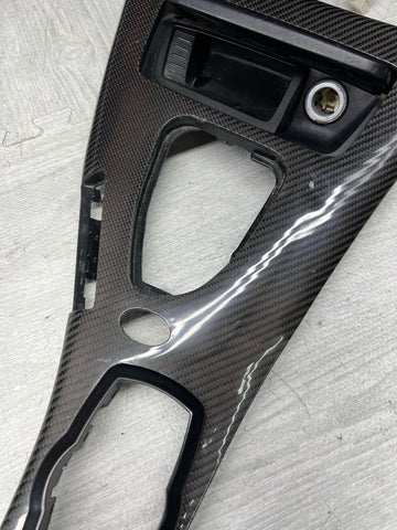 09-13 BMW E90 E92 M3 DCT CIC LEATHER CENTER CONSOLE TRIM 7903962 CARBON FIBER