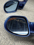 95-99 BMW E36 M3 Coupe Side Door Mirrors Pair OEM Estoril Blue