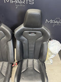 OEM BMW F82 M4 Front Driver Passenger Sport Seats Leather Merino Black *Notes*