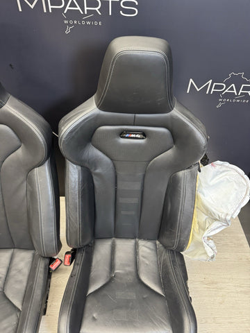 OEM BMW F82 M4 Front Driver Passenger Sport Seats Leather Merino Black *Notes*