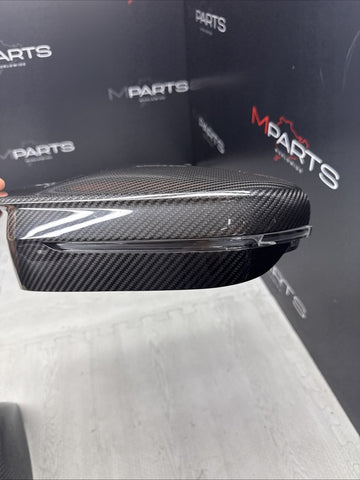 OEM BMW 21-26 G80 G82 G83 M3 M4 Front Side Door Mirror Covers Caps Carbon Fiber