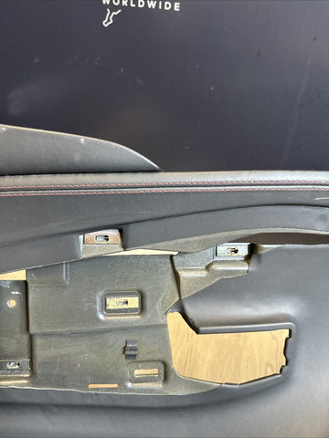 Left Driver Door Card Panel Black / Red Stitching 19-23 Ferrari F8 Tributo