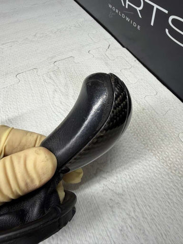 06-10 BMW E60 E63 E64 M5 M6 SMG Shift Knob & Boot 7898248 + Carbon Fiber Bezel