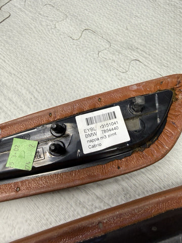 01-06 BMW E46 M3 Convertible Door Upper Arm Rest Armrest Pads Cinnamon