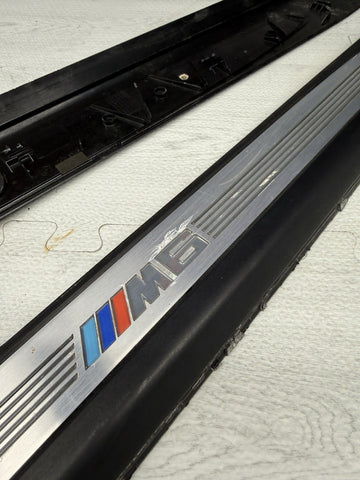 06-10 OEM BMW E63 E64 Illuminated Door Sills Covers Trim Entrance Plates Set