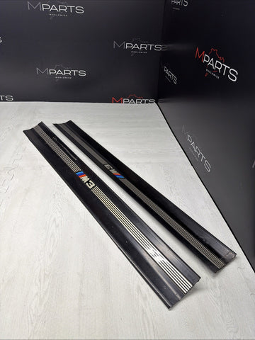 96-99 BMW E36 M3 Coupe Door Sills Trims Pair Black OEM